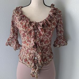 90s floral blouse